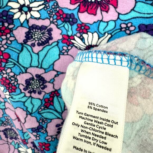 The TALBOTS Tee Sz Medium Blue 3/4 Sleeve Cotton Shirt Top Easter Spring Summer - Picture 3 of 8